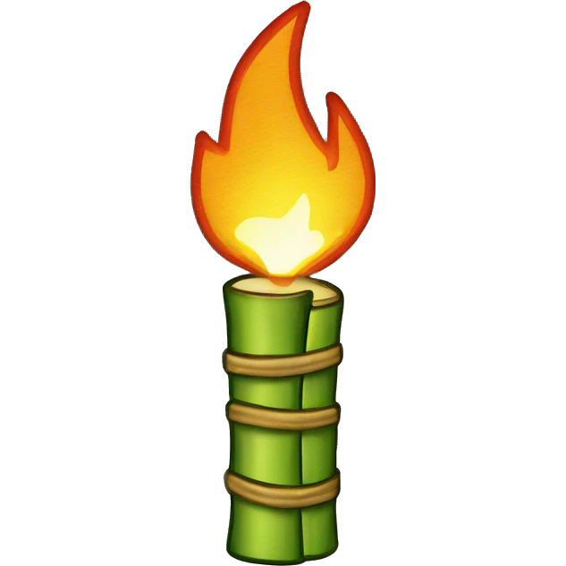 Embroidered bamboo torch emoji
