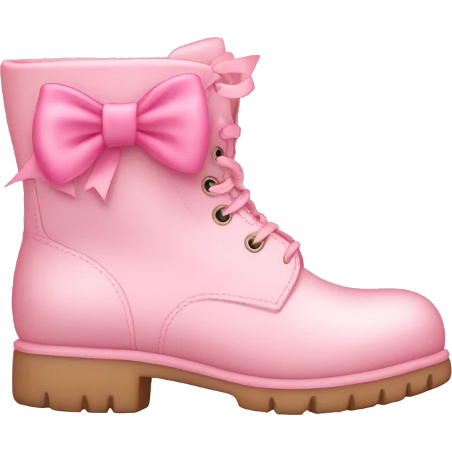pastel pink boots with pink bow emoji