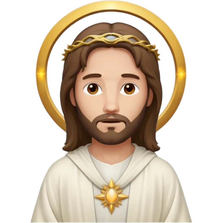 Jesus emoji, gentle expression, halo, simple robe emoji