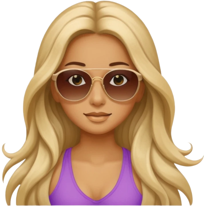 girl with sunglasses on the beach emoji
