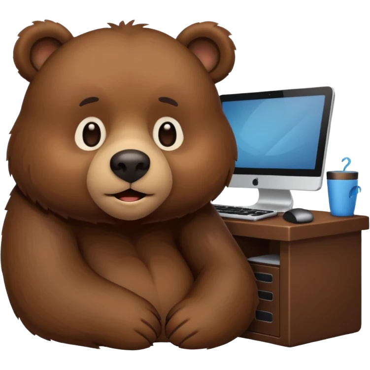 bear emoji playing and chilling pc cozy emoji
