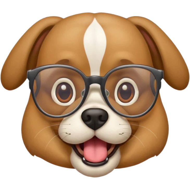 tête chien avec lunette bouche emoji