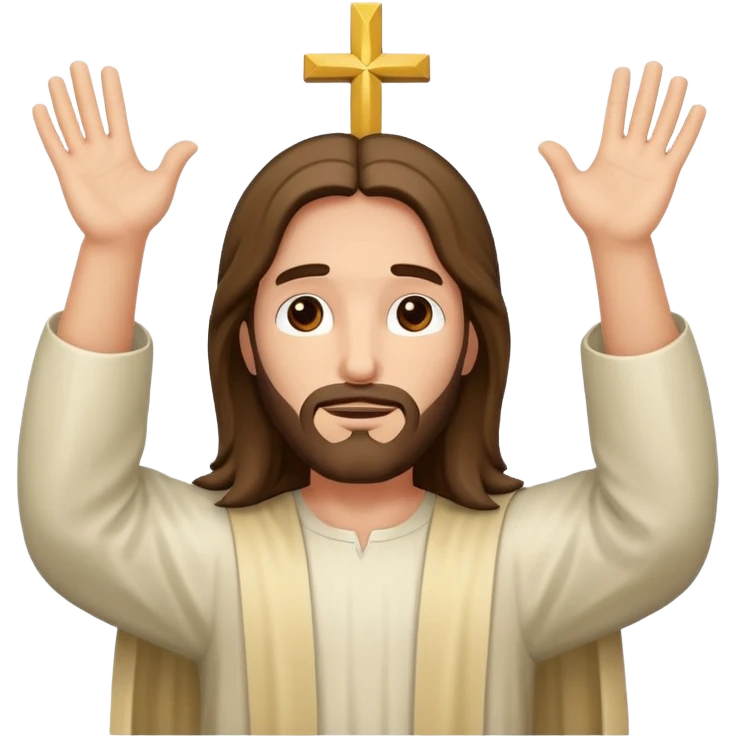 Jesus with hallelujah celebration HANDSS emoji