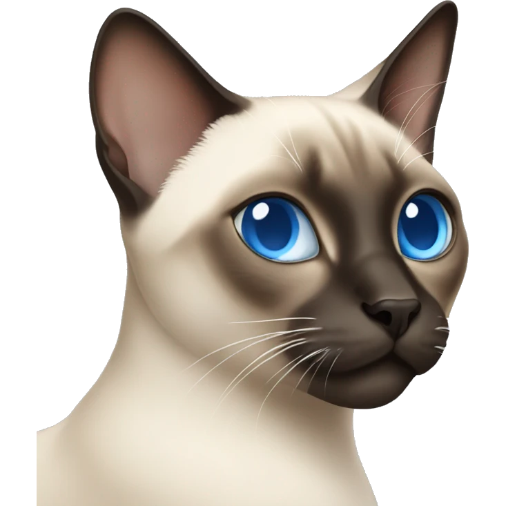 Siamese cat with cute blue eyes emoji