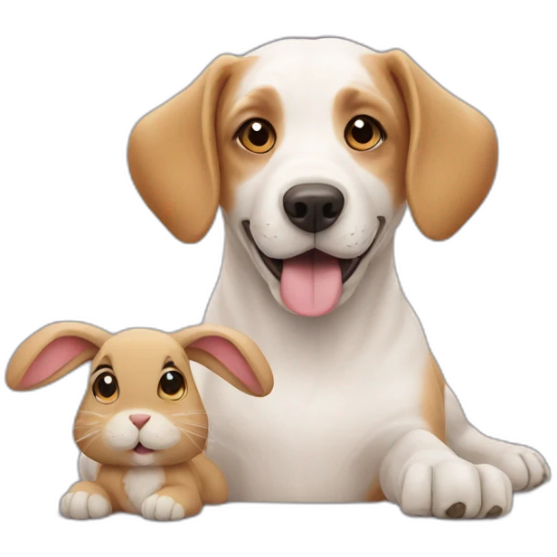 dog with rabbit emoji