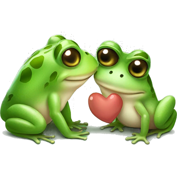 Cute frog kissing cute frog emoji