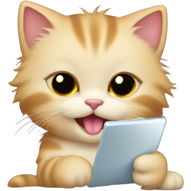 Kitten licking screen  emoji