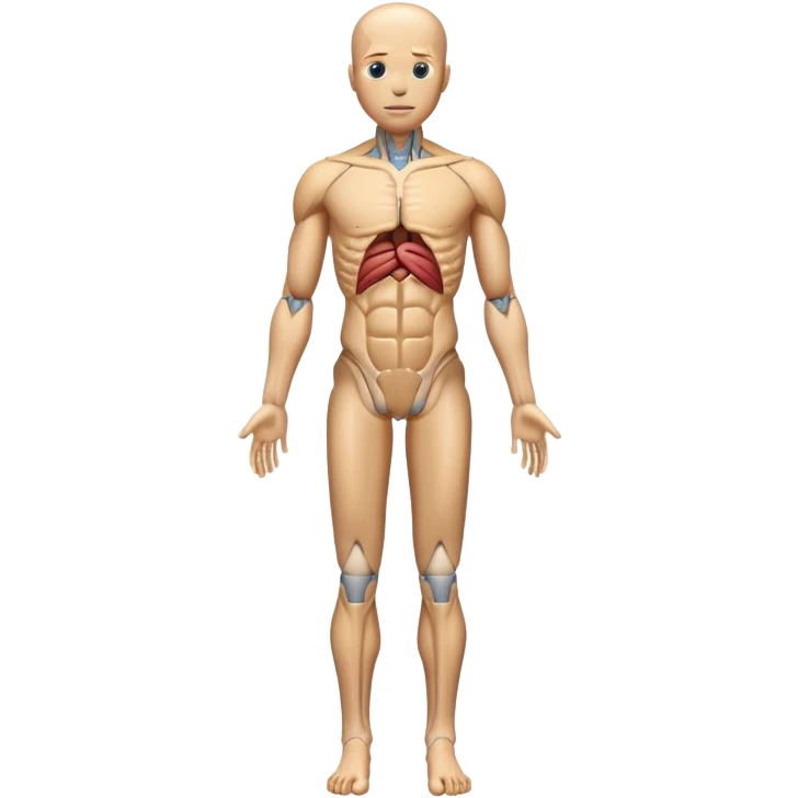 anatomical human body standing upright, full body view emoji