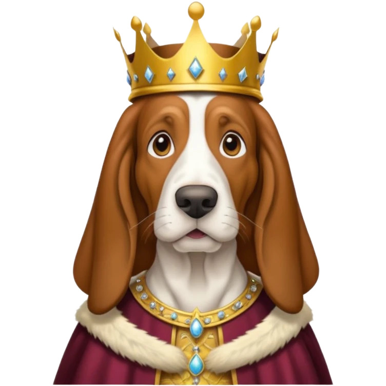 Basset Hound dressed as a king emoji