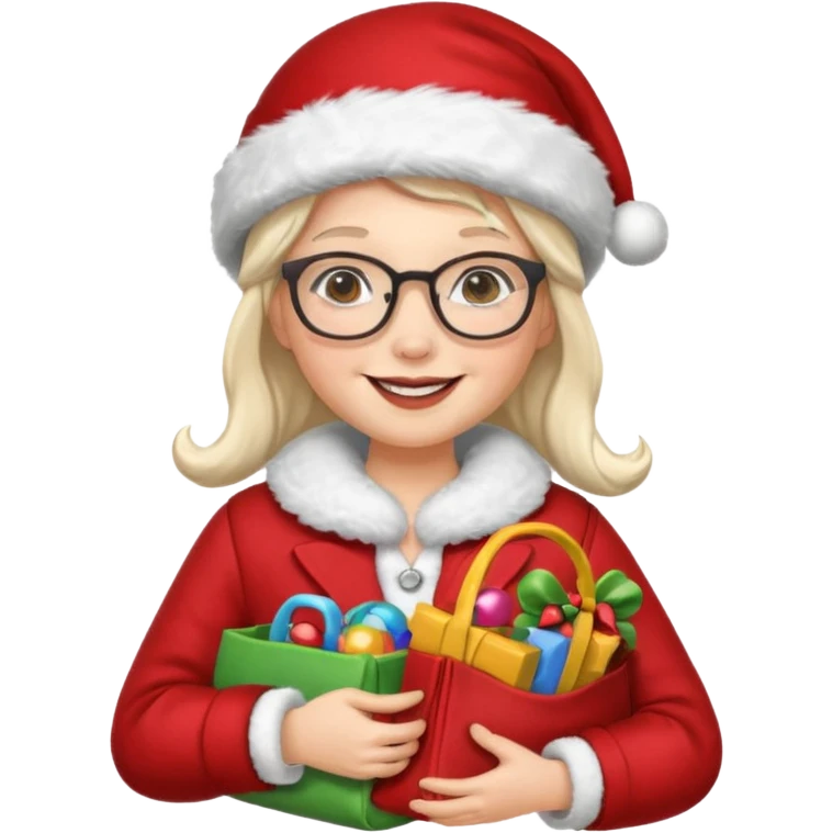 female Santa Claus with glasses emoji