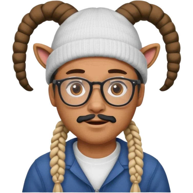 man with braids glasses beanie and goat beard emoji