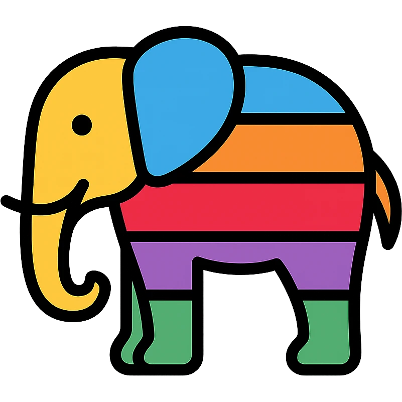 rainbow elephant emoji