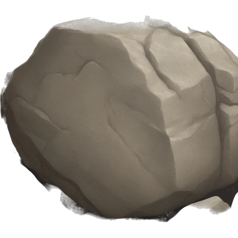 An emoji of a large rock or boulder, featuring a rough and uneven surface, typically gray or brown in color, symbolizing strength and stability emoji