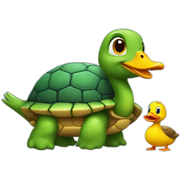 turtle and duck emoji