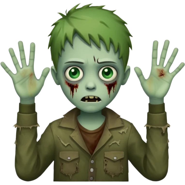 Kid zombie hands up from the side  emoji