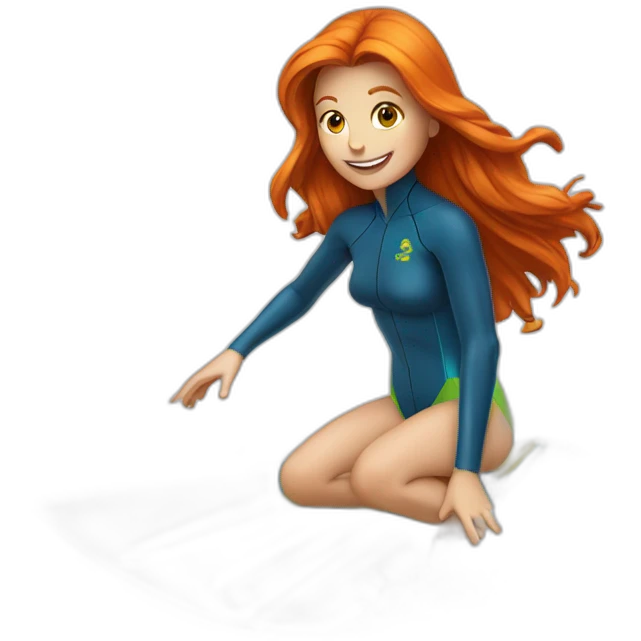 Rousse sur surf emoji