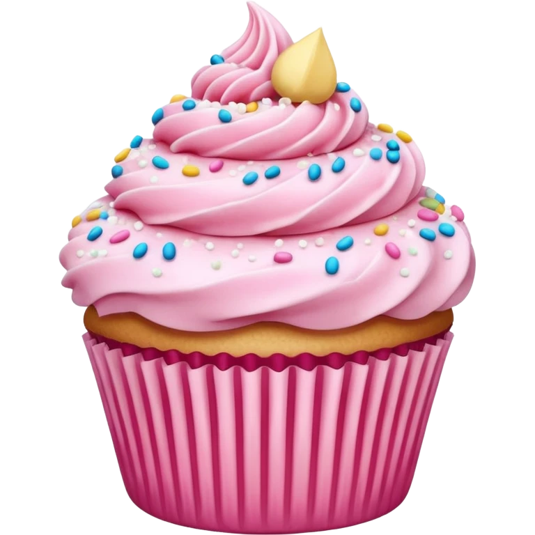 Cupcake with pink icing emoji