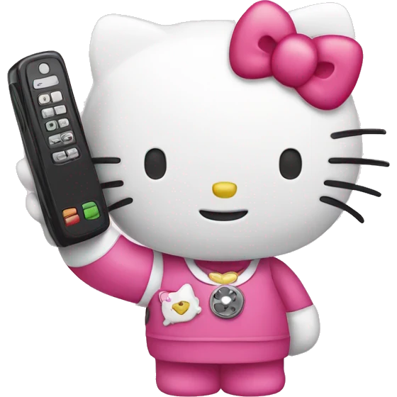 Hello kitty holding a phone  emoji