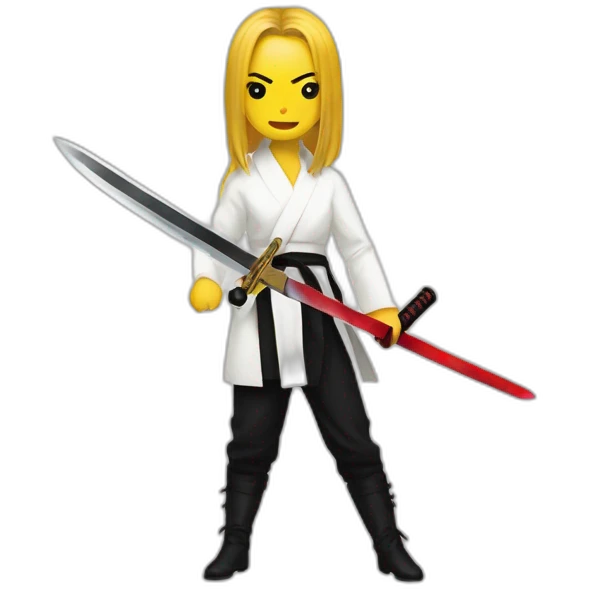 Uma Thurman with a Sword and blood in Kill Bill emoji