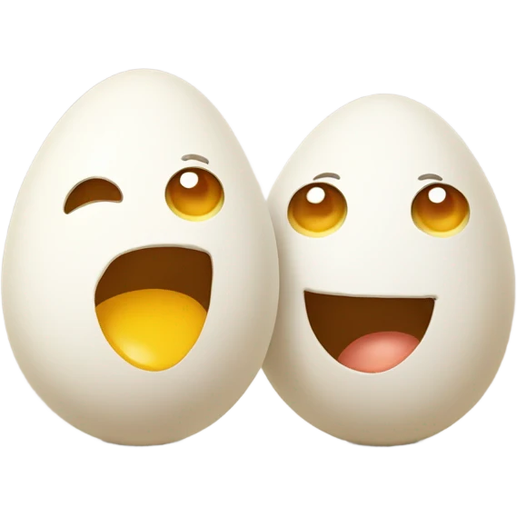 Two Egg friends with faces emoji