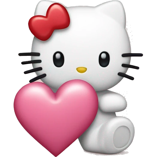 Hello kitty and a heart emoji