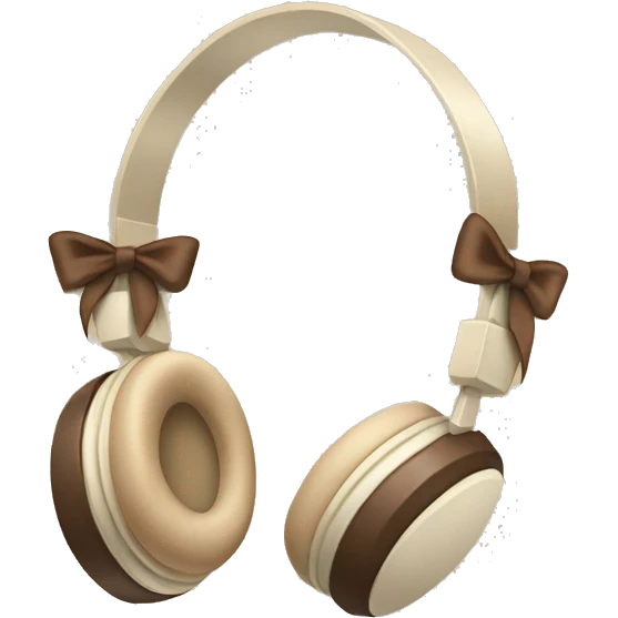 beige headphones with brown bows emoji