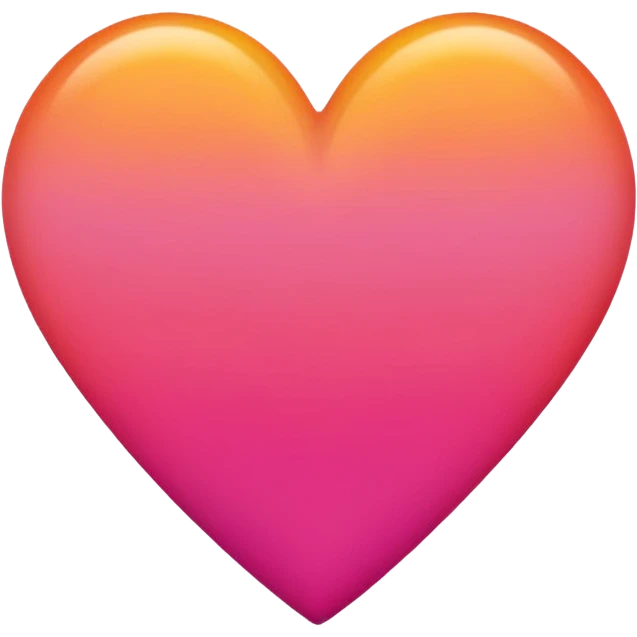 Dark pink to orange to yellow to orange to dark pink double gradient heart emoji