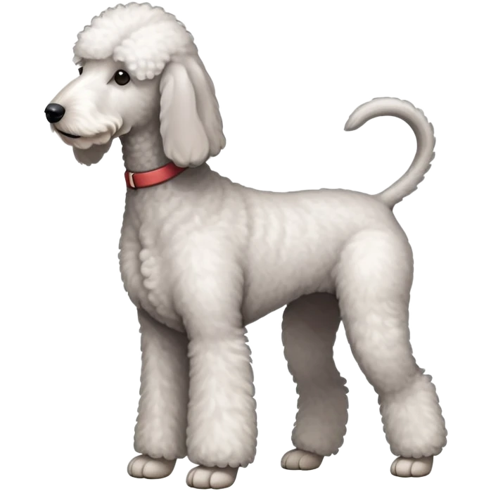 White Bedlington Terrier Full Body Photo emoji