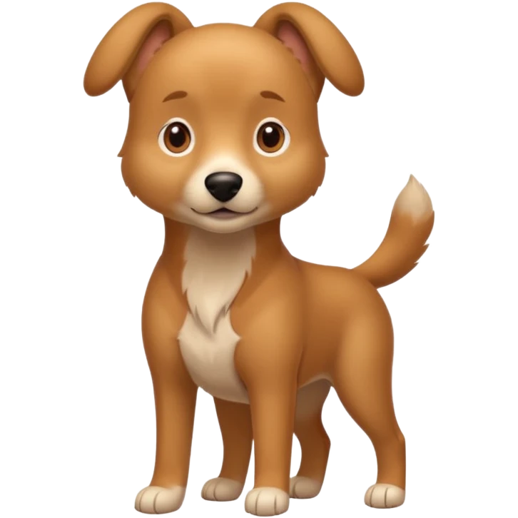 tan dog standing, friendly pose emoji