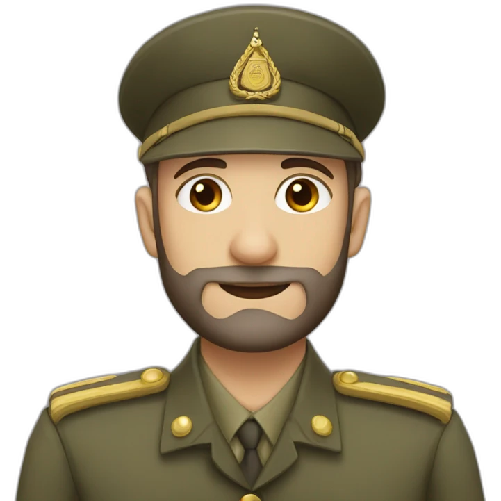 Jewish Hasidic man in military uniform emoji