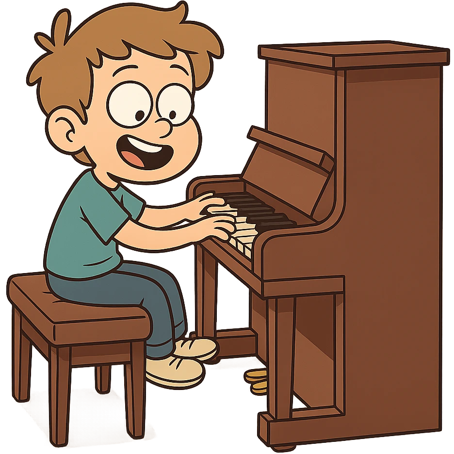 child playing piano emoji