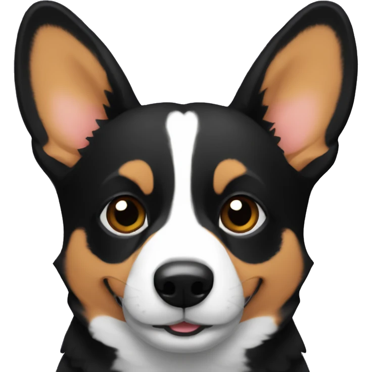 dark corgi in lover emoji