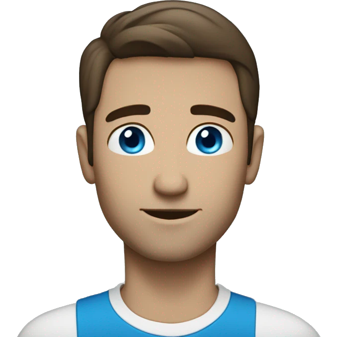 light brunnete man with blue eyes emoji