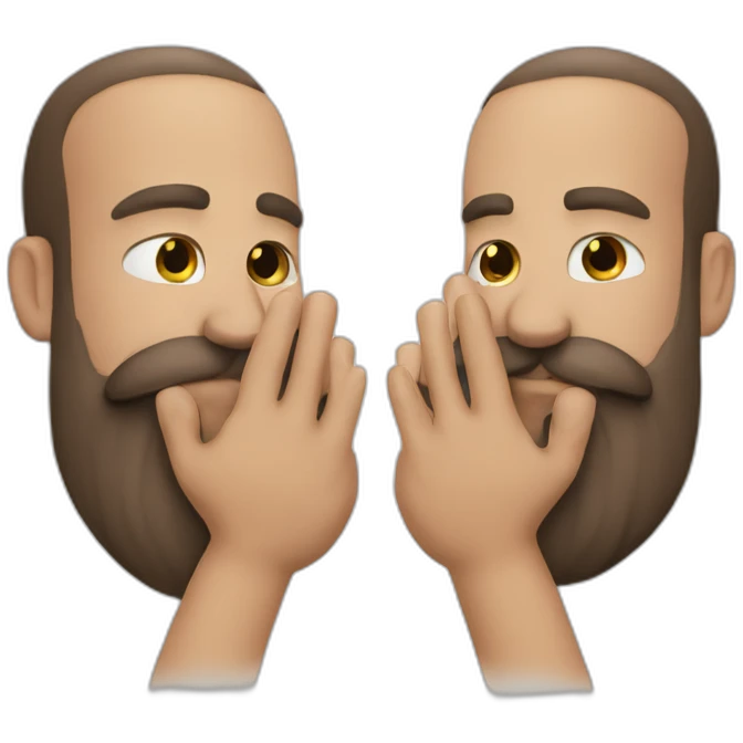 man with large nose and beard rubbing hands together emoji