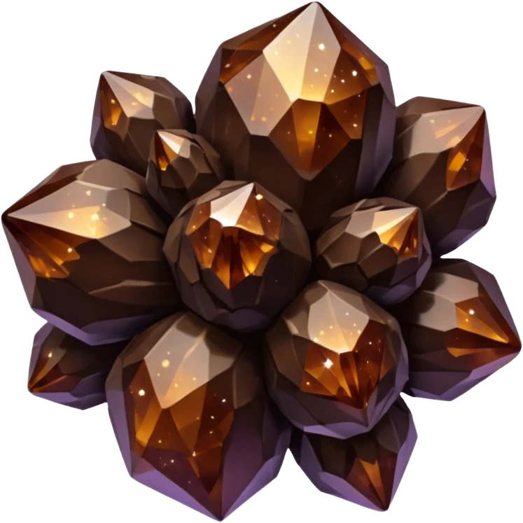 glossy dark brown nebula crystal clusters emoji