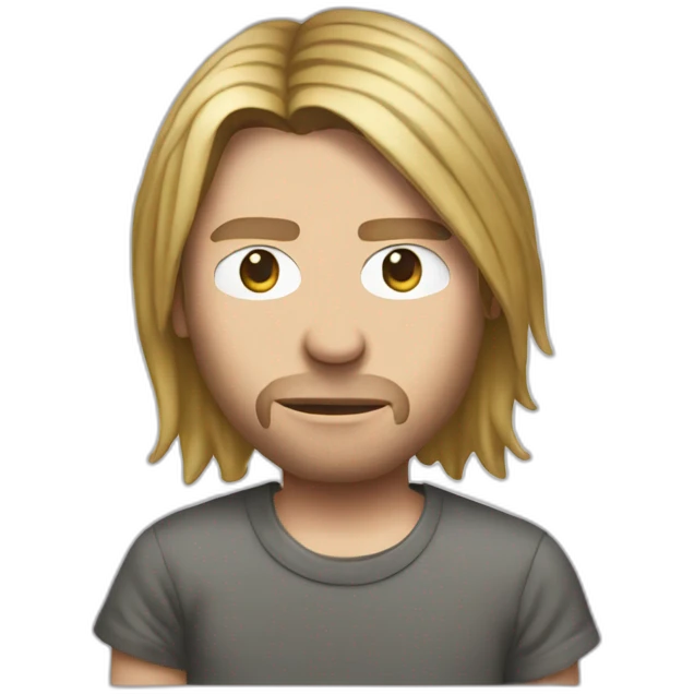Kurt Cobain wearing Nirvana tshirt emoji