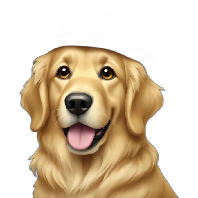 golden retriever in a working suit emoji