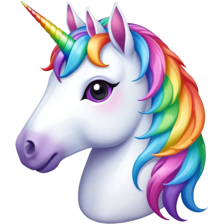 A unicorn with rainbow mane emoji