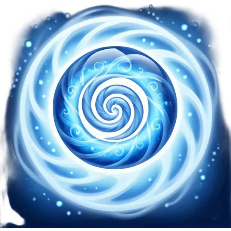 magical object blue magic mist swirl around with ancient symbol emoji