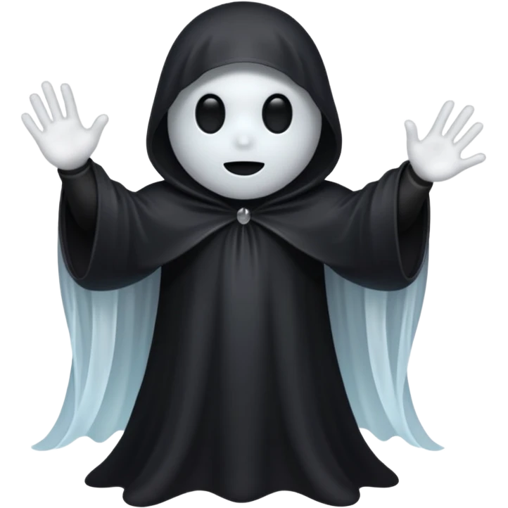halloween ghost with black costumes  emoji