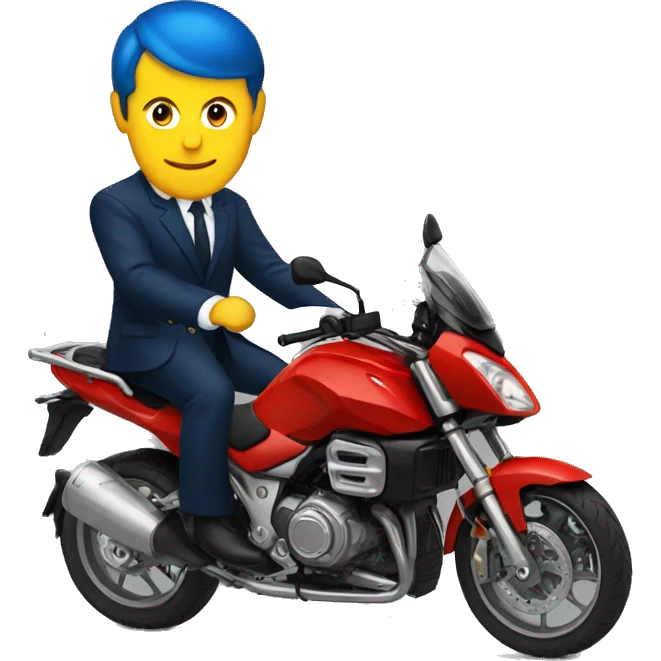 macron sur une moto emoji