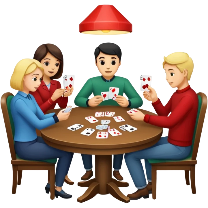 Trash card game with 4 players emoji