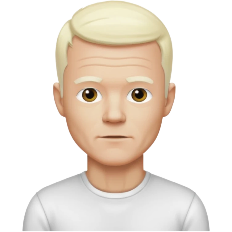 Jimmy Somerville with platinum blonde hair, white outfit emoji
