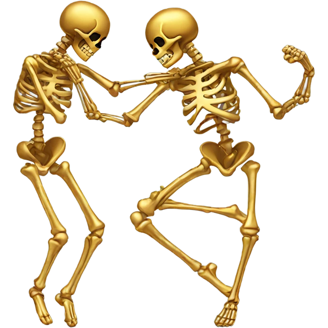 golden skeleton dancing emoji