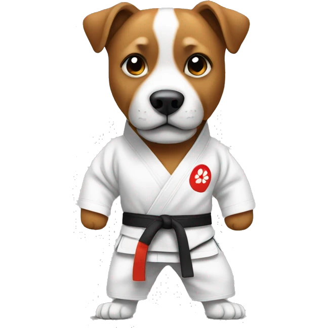Un chien qui fait de la karate emoji