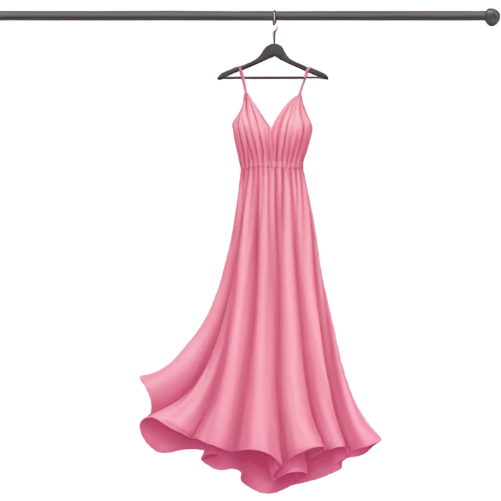 long pink dress on hanger emoji