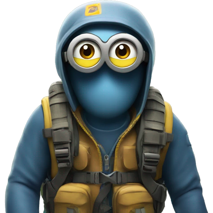 A Minion in survival gear in the forest   emoji