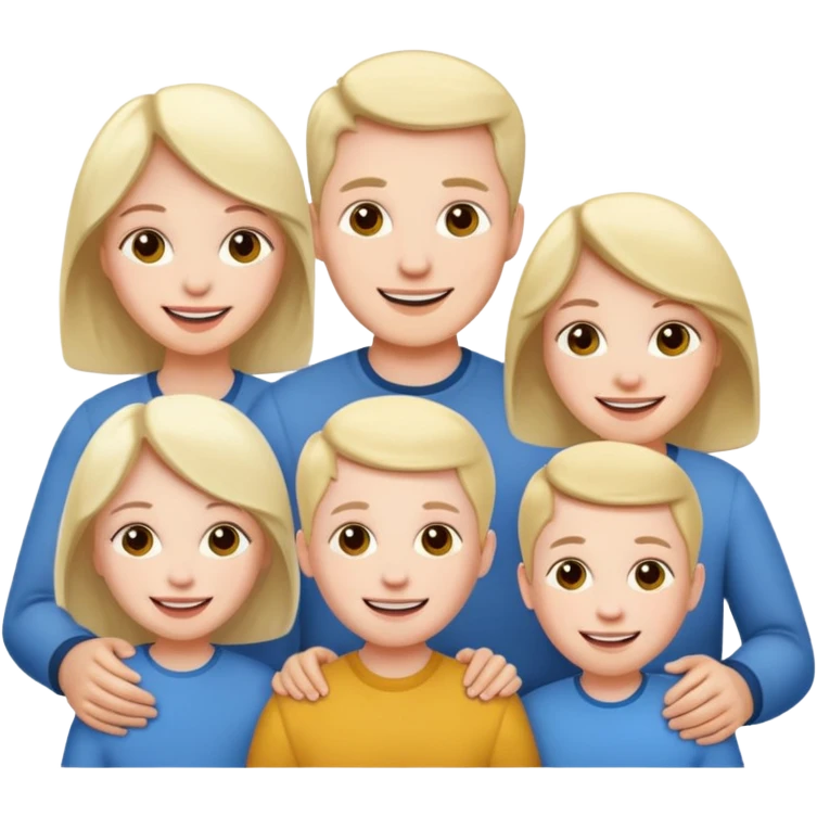 Pale skin family of 6 emoji