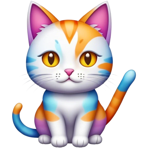 Multi colored Kira cat emoji