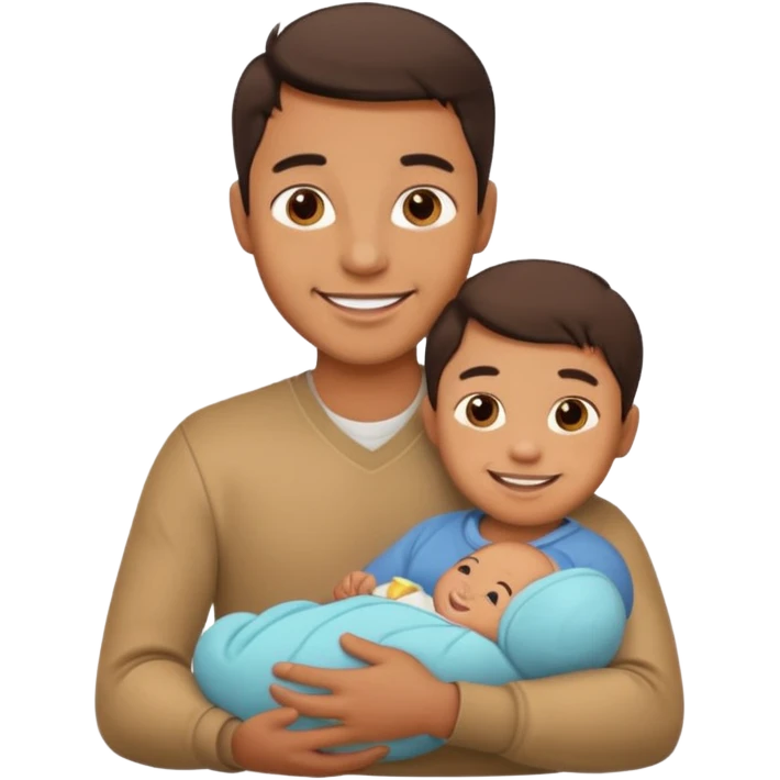 Man holding Baby. only one baby. emoji